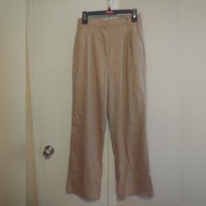 Beige Wide Leg Pants